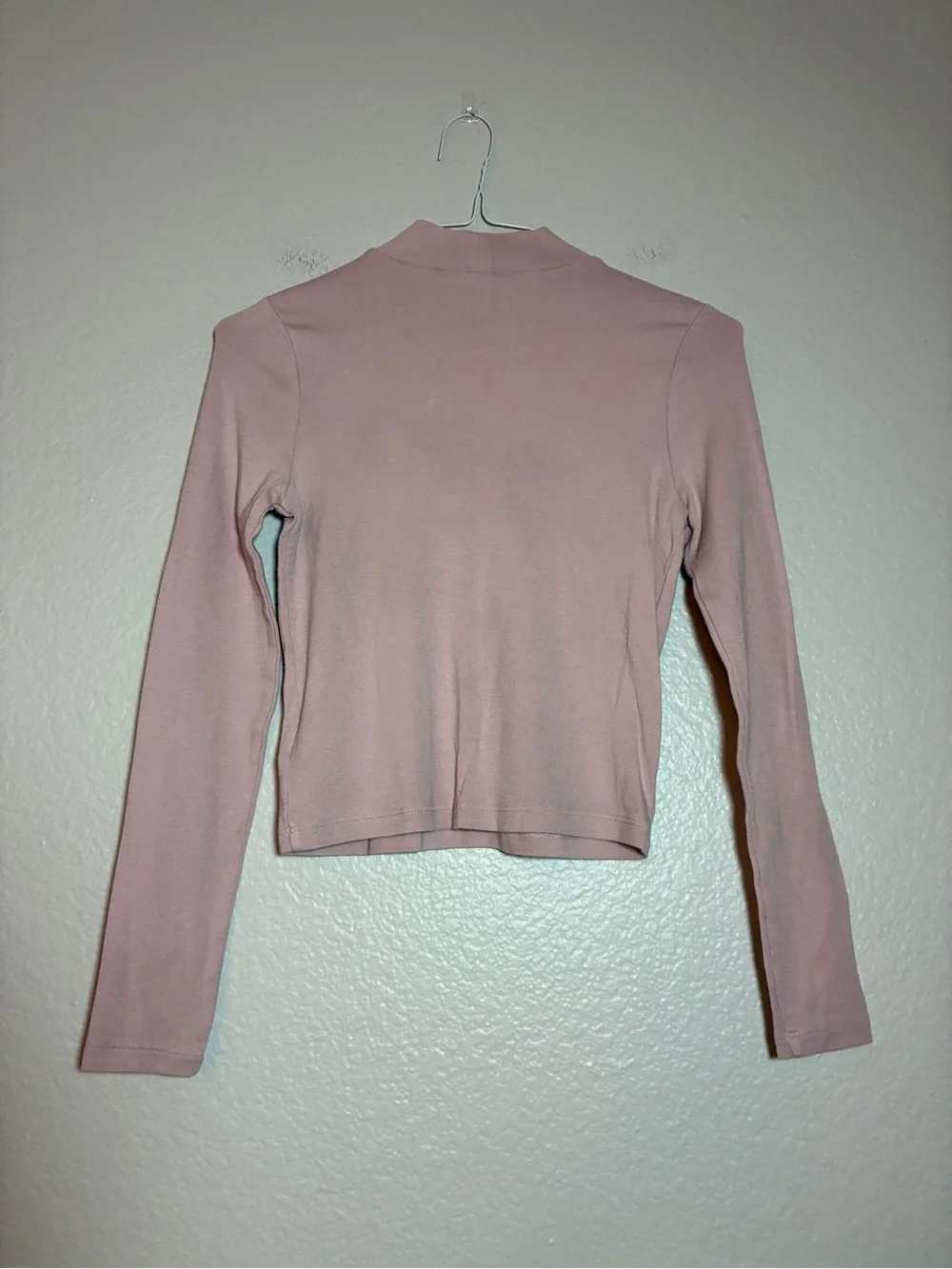 Gap Kids Dusty Pink Crop Turtleneck Long Sleeve Size L 10 Fitted Ribbed Casual